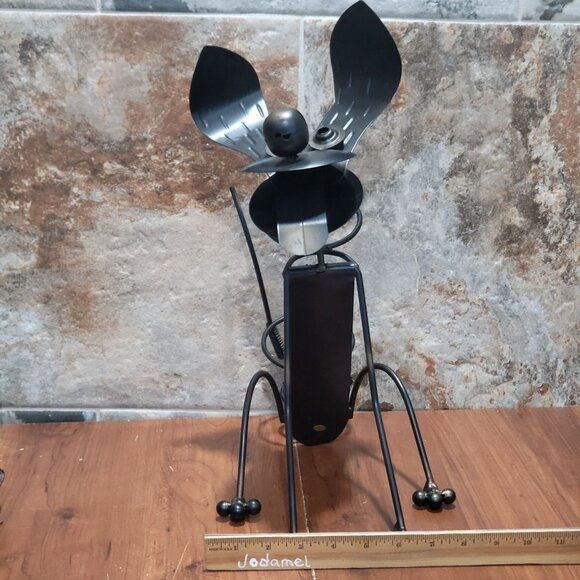 Metal Dog Wine Bottle Holder Floppy Eared Wagging Tail Decorative Puppy - Picture 9 of 12